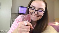 porn blowjob and handjob from cutie in glasses a lot of sperm sex
