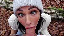 porn freckled teen sucks swallows in the woods shaiden rogue sex