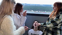porn sadistic humiliation of human ashtray with spit and ashes public lezdom party sex