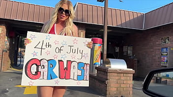 porn 4th of july car wash with pawg paris banks sex