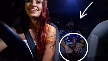 porn slut works as a ridesharing driver and catches a man masturbating in the back seat sex